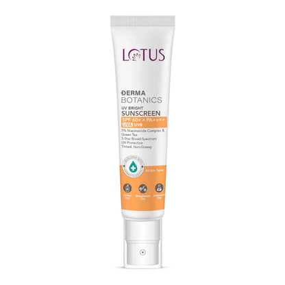 Lotus DermaBotanics 5% Niacinimide Complex + Green Tea UV Bright Sunscreen SPF 60 + PA++++ - 40g