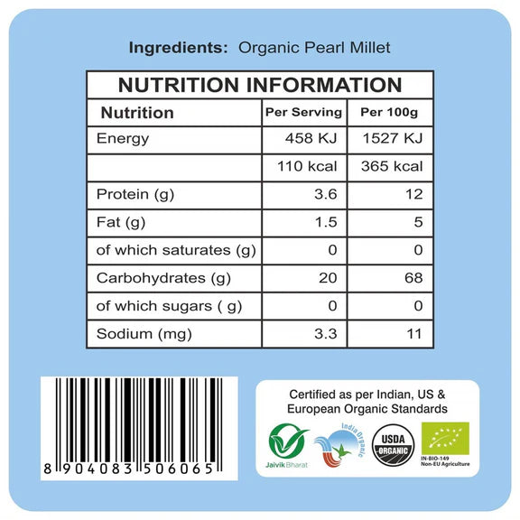 24 Mantra Organic Bajra (Pearl Millet) Flour - 500gm