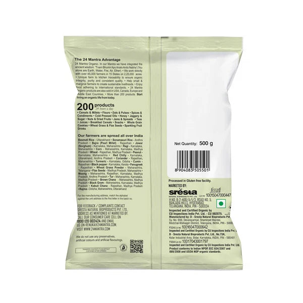 24 Mantra Organic Green Split Moong Dal - 500 gm