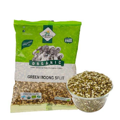 24 Mantra Organic Green Split Moong Dal - 500 gm