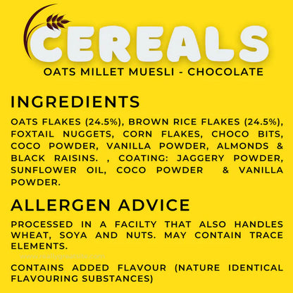 Born Reborn Chocolate Oats & Millets Muesli with Jaggery - 400 gm