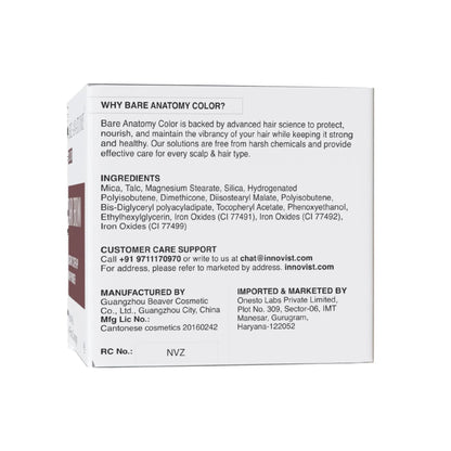 Bare Anatomy Cover-Up Hair Powder 100% Instant Grey Coverage Seamless Natural Finish - Brown - 4 gm