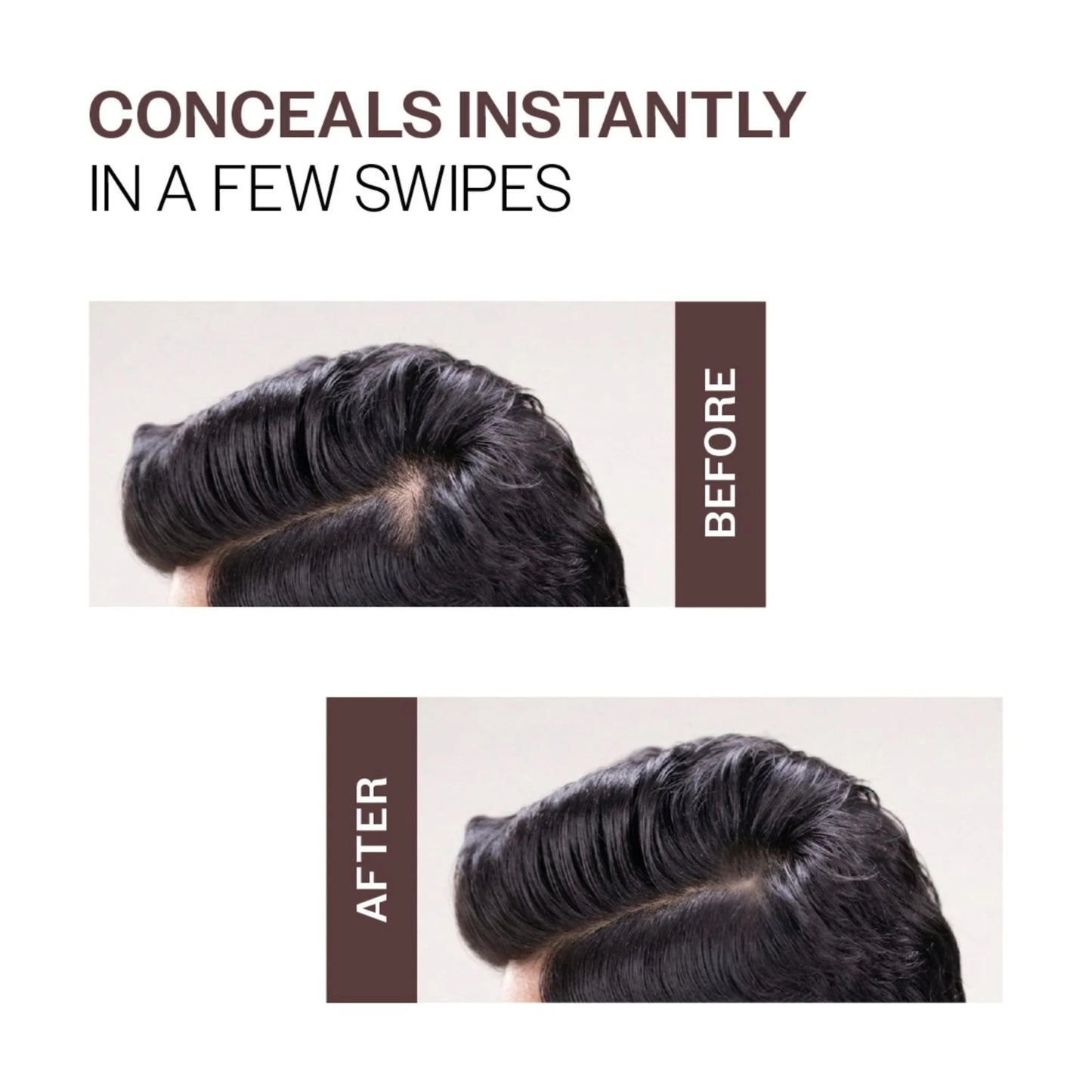 Bare Anatomy Cover-Up Hair Powder 100% Instant Grey Coverage Seamless Natural Finish - Brown - 4 gm