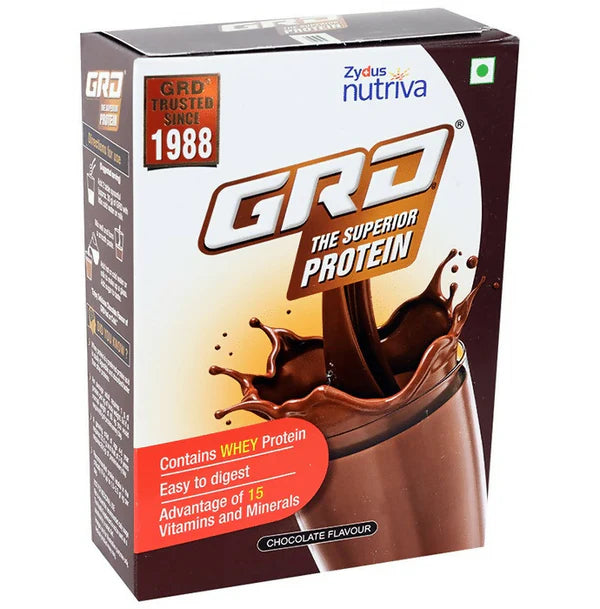 GRD Whey Protein Powder with Vitamins & Minerals - Chocolate Flavor - 400 gm