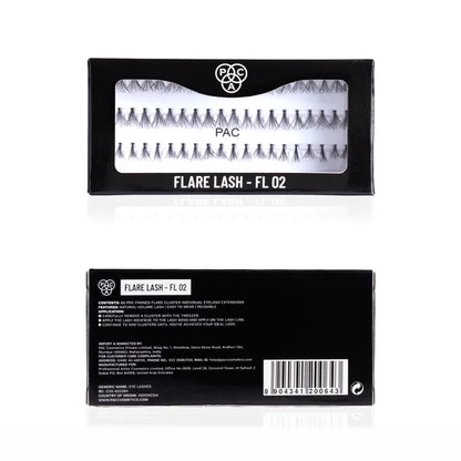 PAC Studio Flare Lash FL2 - Natural Cluster Lashes with Short, Long & Thick Strands for Versatile Looks - 1 pc