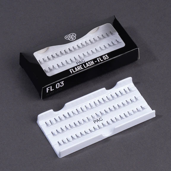PAC Studio Flare Lash FL3 - Natural Cluster Lashes with Short, Long & Thick Strands for Versatile Looks - 1 pc