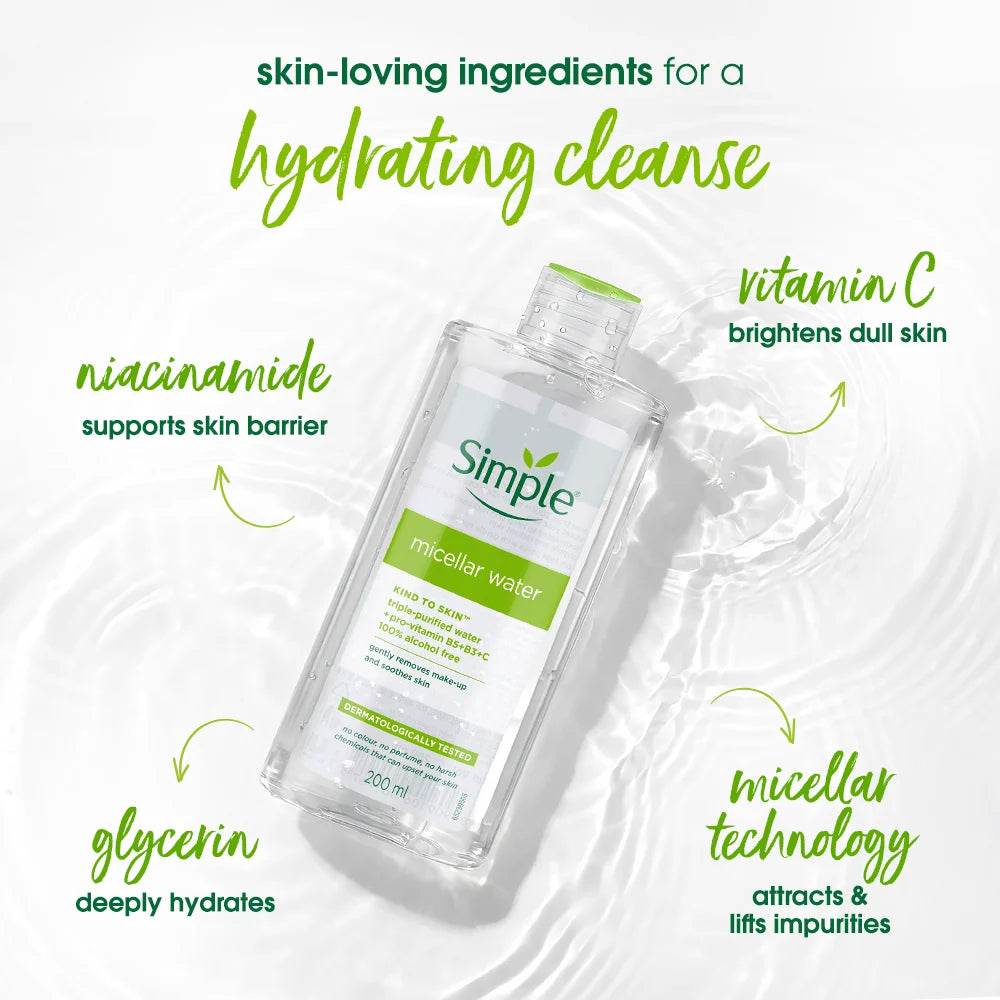 Simple Kind To Skin Micellar Cleansing Water, 200ml