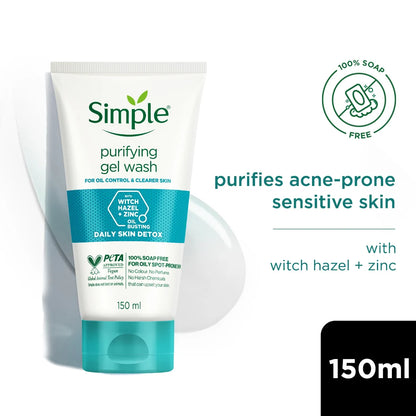 Simple Daily Skin Detox Purifying Facial Wash, 150ml
