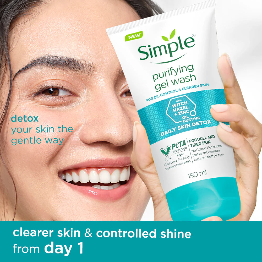 Simple Daily Skin Detox Purifying Facial Wash, 150ml