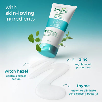 Simple Daily Skin Detox Purifying Facial Wash, 150ml