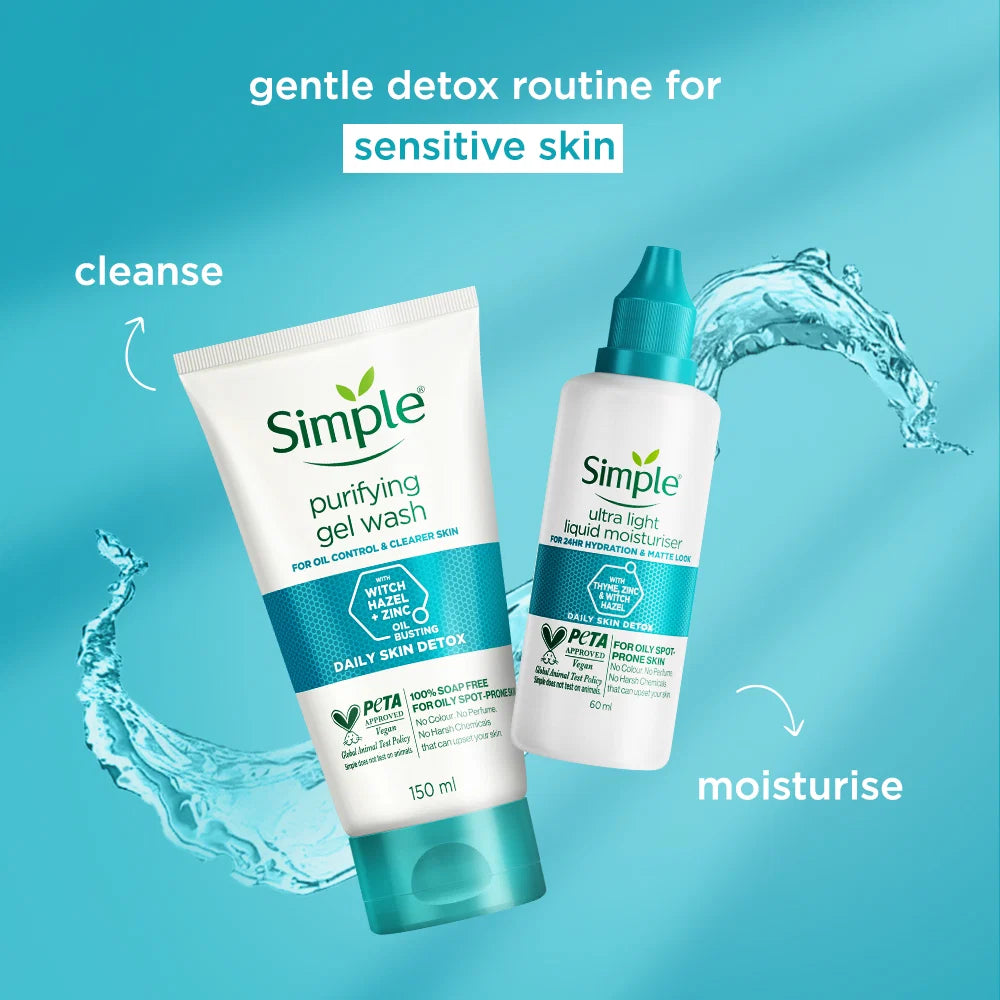 Simple Daily Skin Detox Purifying Facial Wash, 150ml