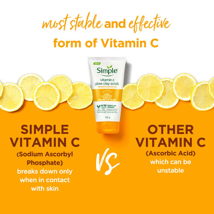 Simple Protect N Glow Vitamin C Glow Clay Scrub, 150g