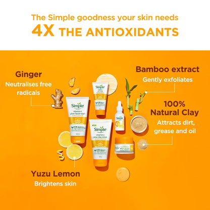 Simple Protect N Glow Vitamin C Glow Clay Scrub, 150g