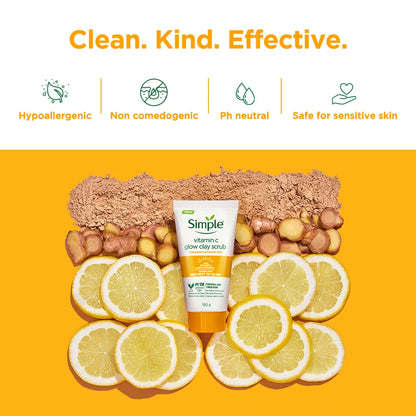 Simple Protect N Glow Vitamin C Glow Clay Scrub, 150g