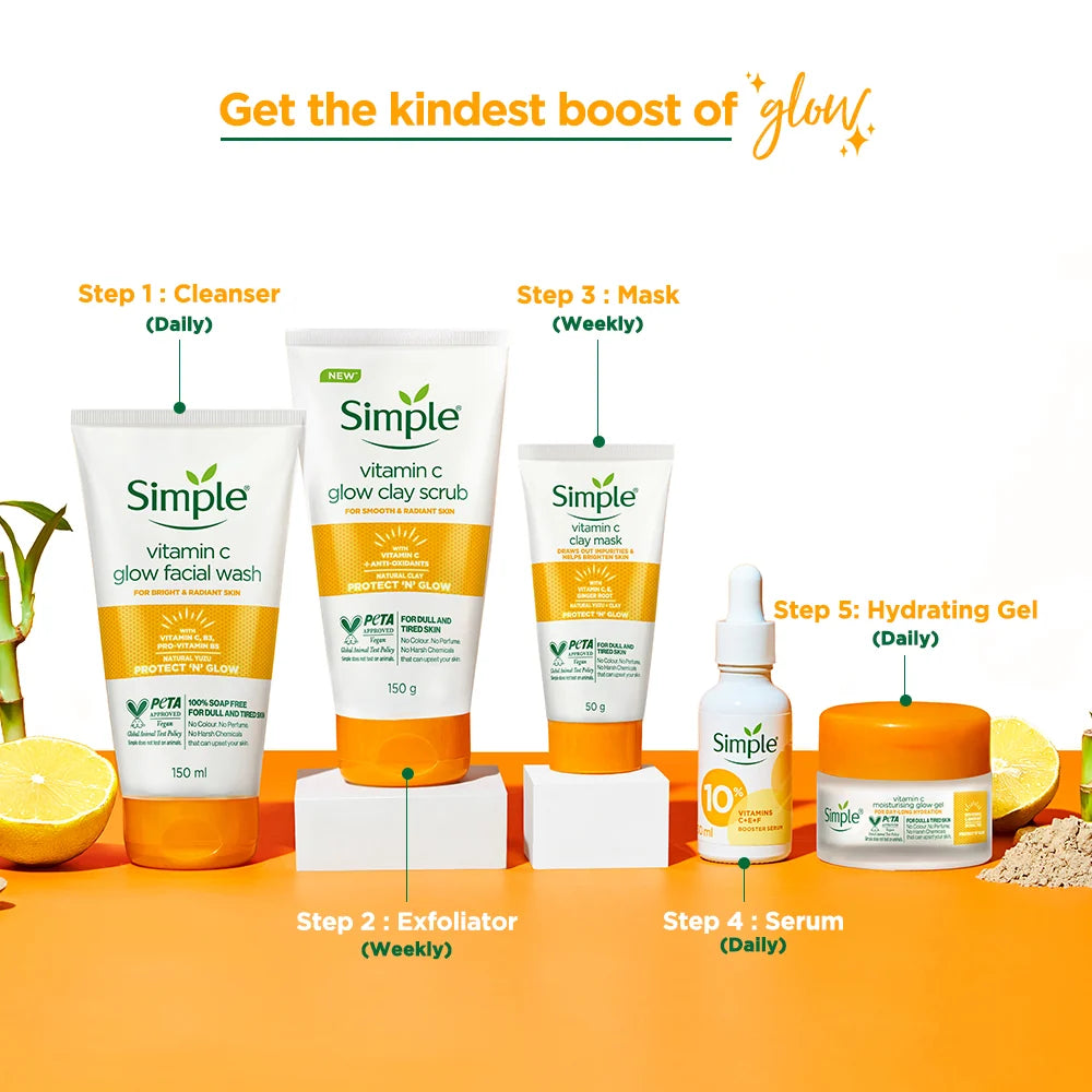Simple Protect N Glow Vitamin C Glow Clay Scrub, 150g