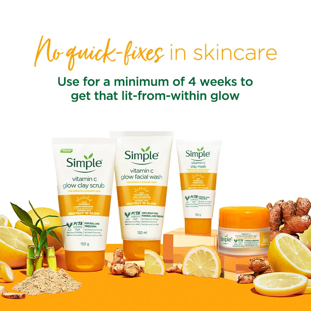 Simple Protect N Glow Vitamin C Glow Clay Scrub, 150g