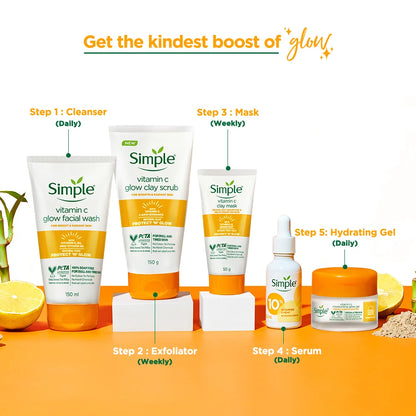 Simple Protect N Glow Vitamin C Brighten Clay Mask, 50g