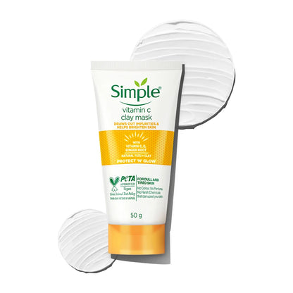 Simple Protect N Glow Vitamin C Brighten Clay Mask, 50g
