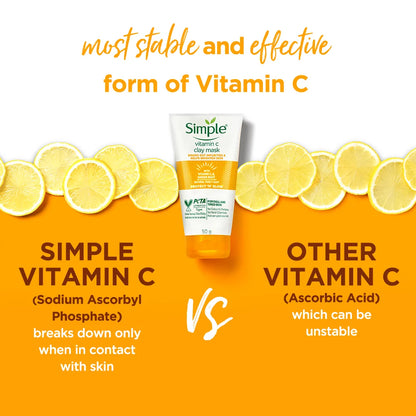 Simple Protect N Glow Vitamin C Brighten Clay Mask, 50g