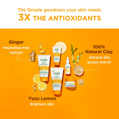 Simple Protect N Glow Vitamin C Brighten Clay Mask, 50g