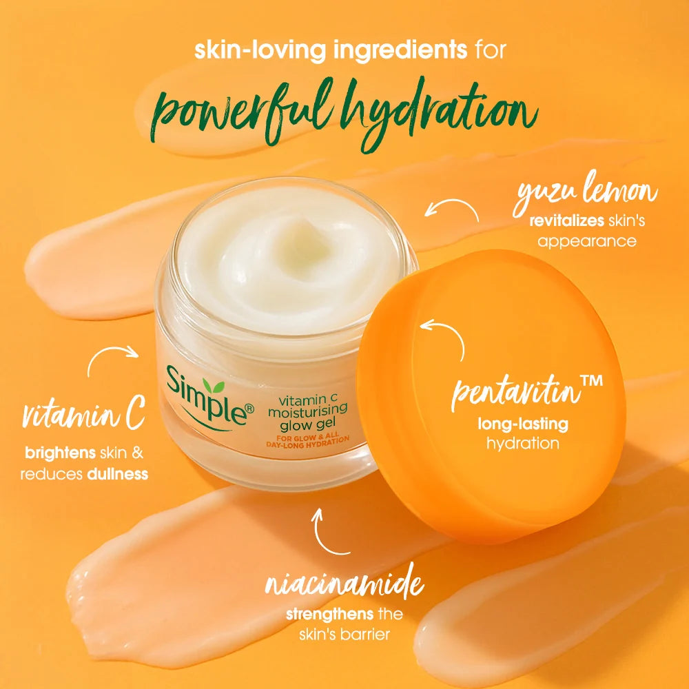 Simple Protect N Glow Vitamin C Moisturising Glow Gel, 40g
