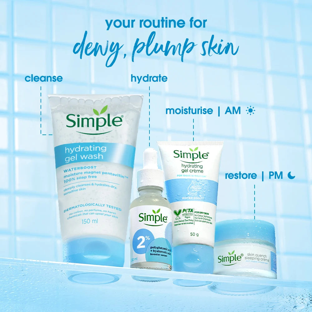 Simple Water Boost Hydrating Gel Wash, 150ml