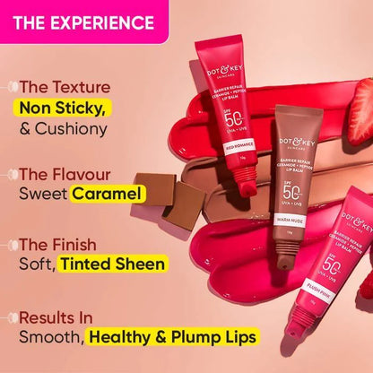 Dot & Key Barrier Repair Ceramide & Peptide SPF 50 PA+++, UVA+UVB Lip Balm - Warm Nude - 10 gm