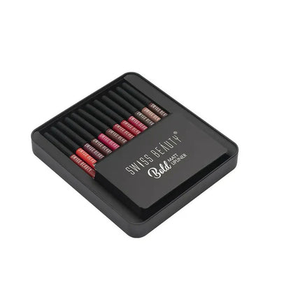 Swiss Beauty Bold Matt Lip Liner Set - 1.6 gm - Set of 12