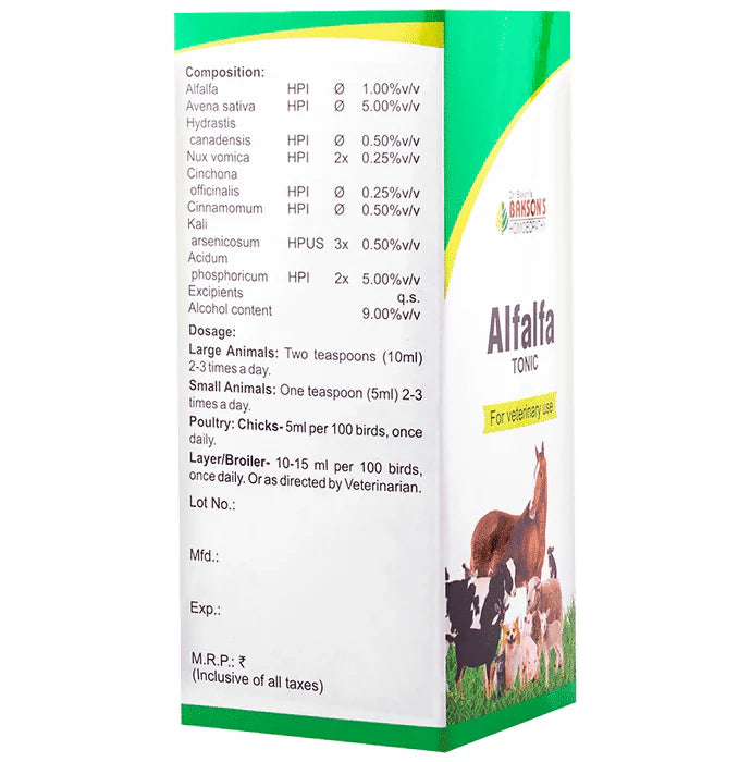 Bakson's Homeopathy Alfalfa Tonic For Veterinary Use