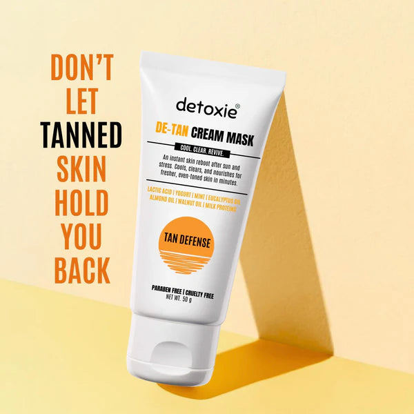 Detoxie Bright Summer Combo - SPF50 Sunscreen Gel & Detan Cream Mask - combo