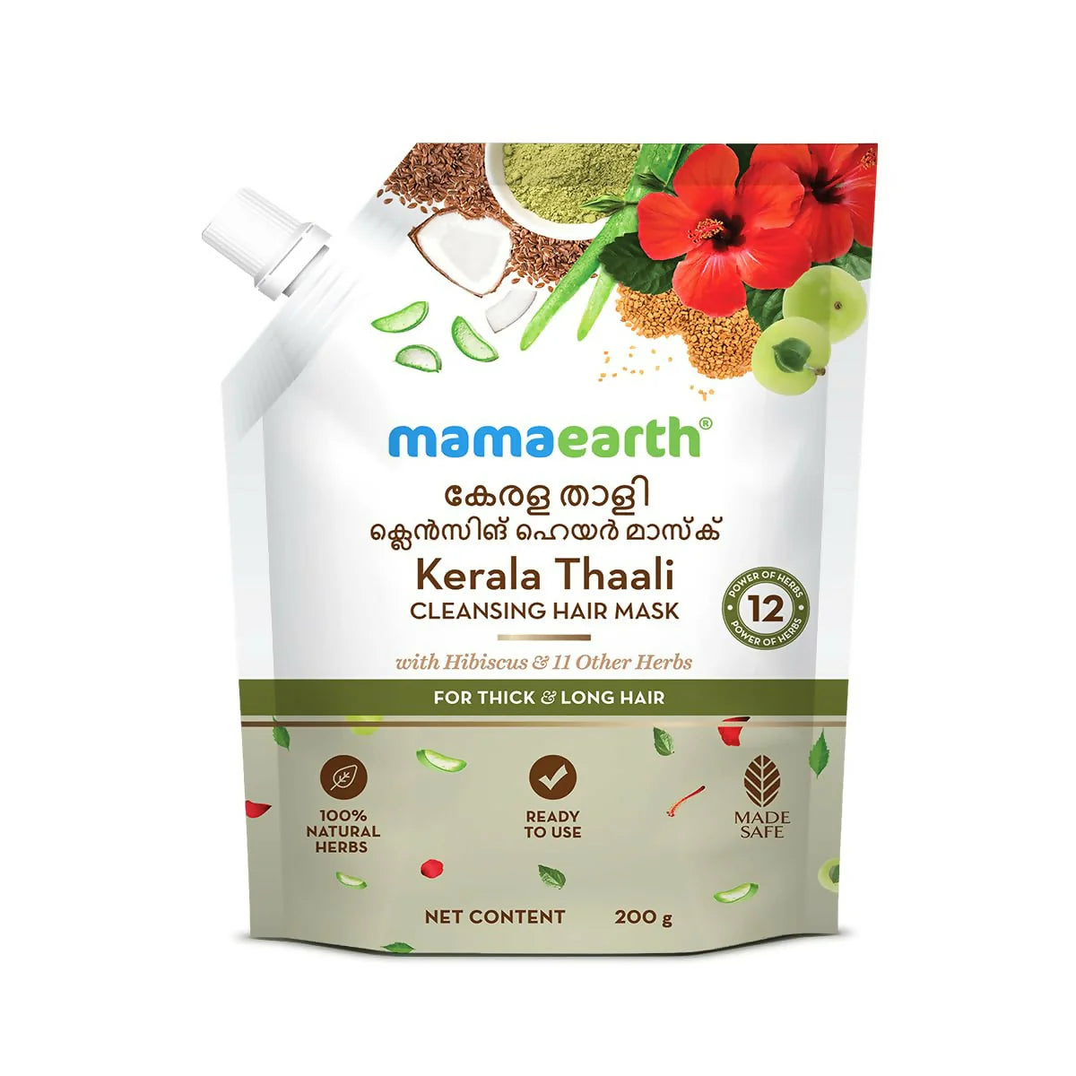 Mamaearth Kerala Thaali Cleansing Hair Mask with Power of 12 Herbs for Thick & Long Hair