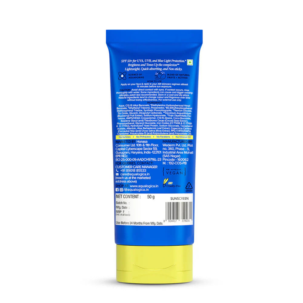 Aqualogica Bright + Tone Up Sunscreen - 50 gm