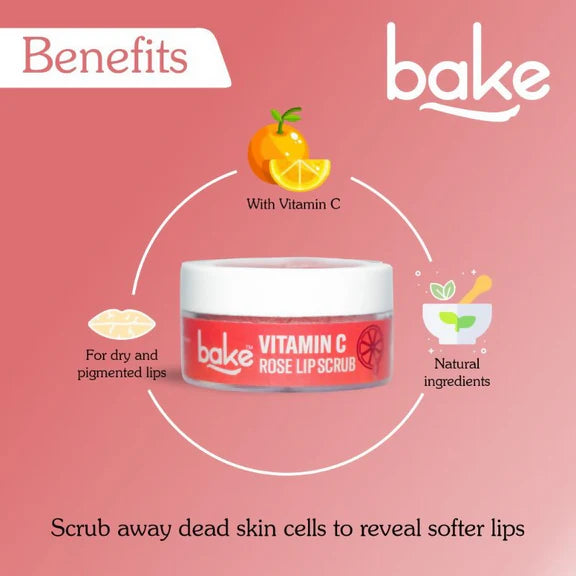 Bake Vitamin C Rose Lip Scrub For Dark Lips & Pigmentation - 25 gm