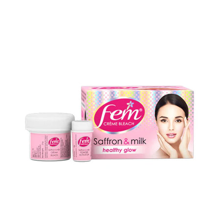 Fem Saffron & Milk Healthy Glow Creme Bleach - 64 gm