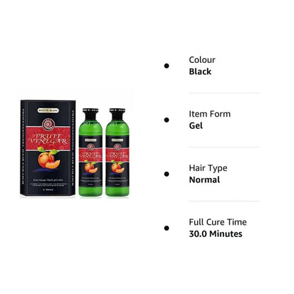 Aravli Beaute Blanc Fruit Vinegar Gel Hair Color - Natural Black - 500 ml - Pack of 2