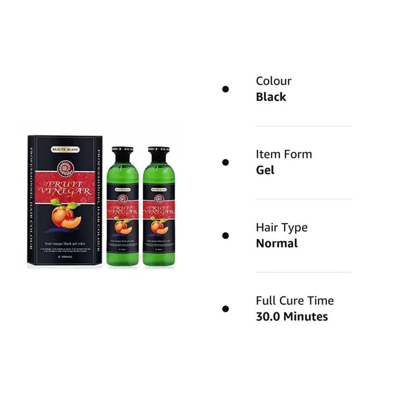 Aravli Beaute Blanc Fruit Vinegar Gel Hair Color - Natural Black - 500 ml - Pack of 2