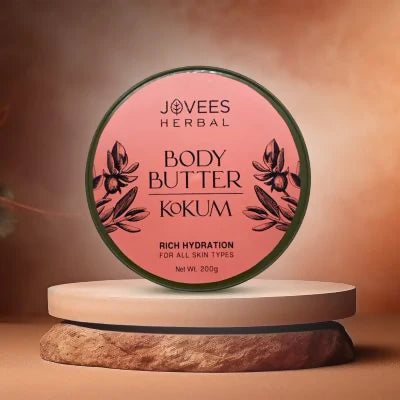 Jovees Kokum Body Butter for Dry & Rough Skin Deep Nourishment, Non-Sticky - 200 gm