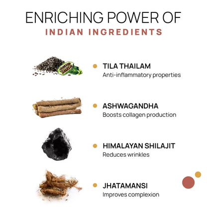 Anti-Ageing Collagen Thailam - Shilajit & Jatamansi to Reduces Wrinkles & Fine Lines