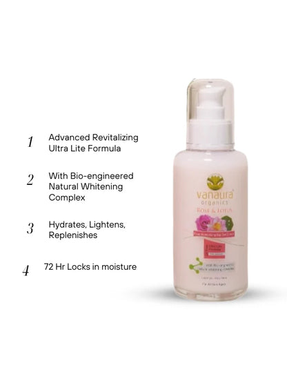 Rose and lotus Deep moisturizing day gel cream With Bio engineered natural whitening complex (All skin types) 100 ML