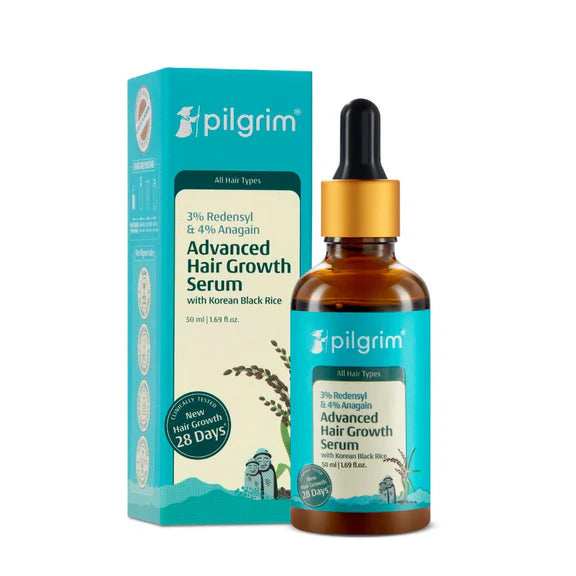 Pilgrim 3% Redensyl + 4% Anagain Advanced Hair Growth Serum with Korean Black Rice - 30 ml - pack of 1