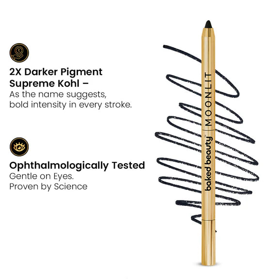 Baked Beauty Moonlit Supreme Kohl Pencil (Black) - 1.5 gm