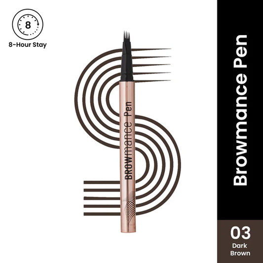Swiss Beauty Browmance Pen Fills In Sparse Hair For 8-Hour Stay - 3 Dark Brown - 1 gm