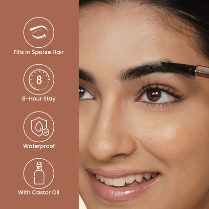 Swiss Beauty Browmance Pen Fills In Sparse Hair For 8-Hour Stay - 3 Dark Brown - 1 gm