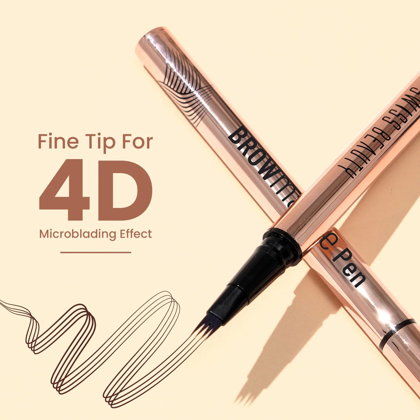 Swiss Beauty Browmance Pen Fills In Sparse Hair For 8-Hour Stay - 3 Dark Brown - 1 gm