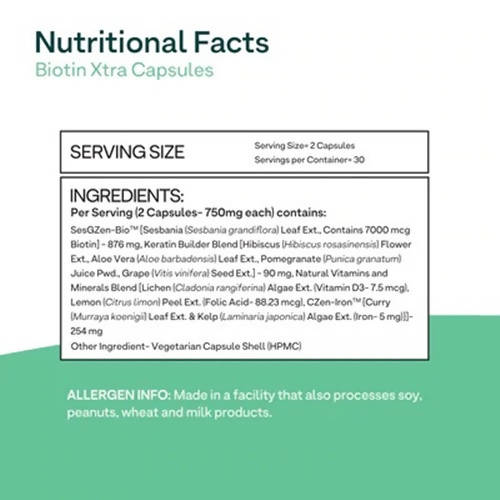 OZiva Plant Based Biotin Xtra Capsules -60 Caps