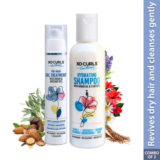 XO Curls Shampoo & Pre Wash Oil Combo - Combo