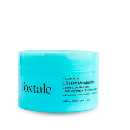 Foxtale Aquamarine Oil Free Hydrating Moisturiser With Hyaluronic Acid For Normal To Oily Skin - 100 gm
