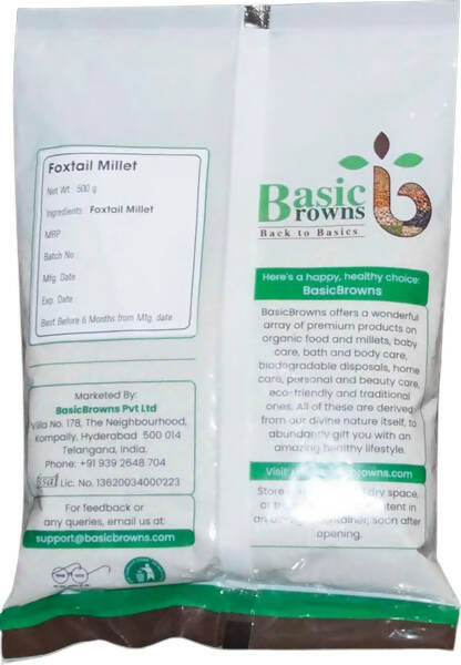 BasicBrowns Foxtail Millet - 500 gm
