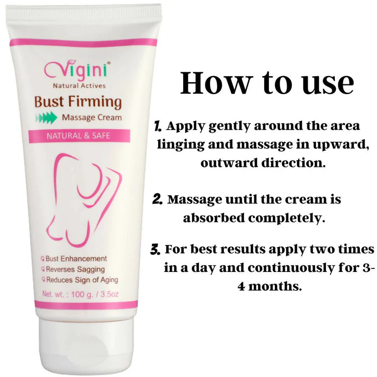 Vigini Natural Actives Breast Bust Body Shaping Toner Firming Tightening Growth Oil Cream - 100 gm