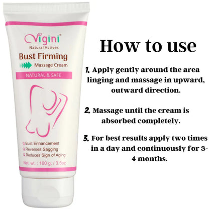 Vigini Natural Actives Breast Bust Body Shaping Toner Firming Tightening Growth Oil Cream - 100 gm